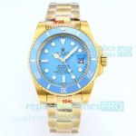 Swiss Clone Gold Rolex Submariner Tiffany Dial Blaken 8215 Automatic Watch 
